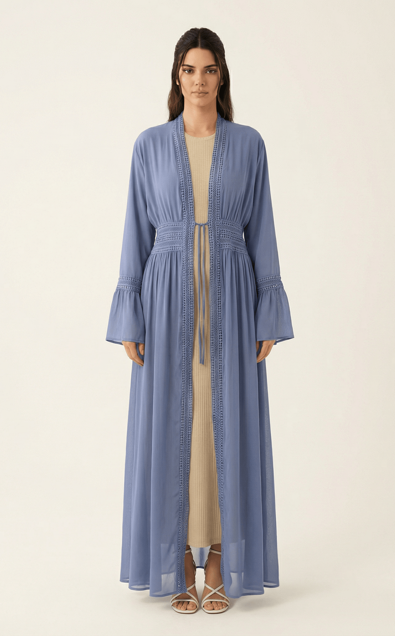 Hayati embroidery detail chiffon abaya Kabayare