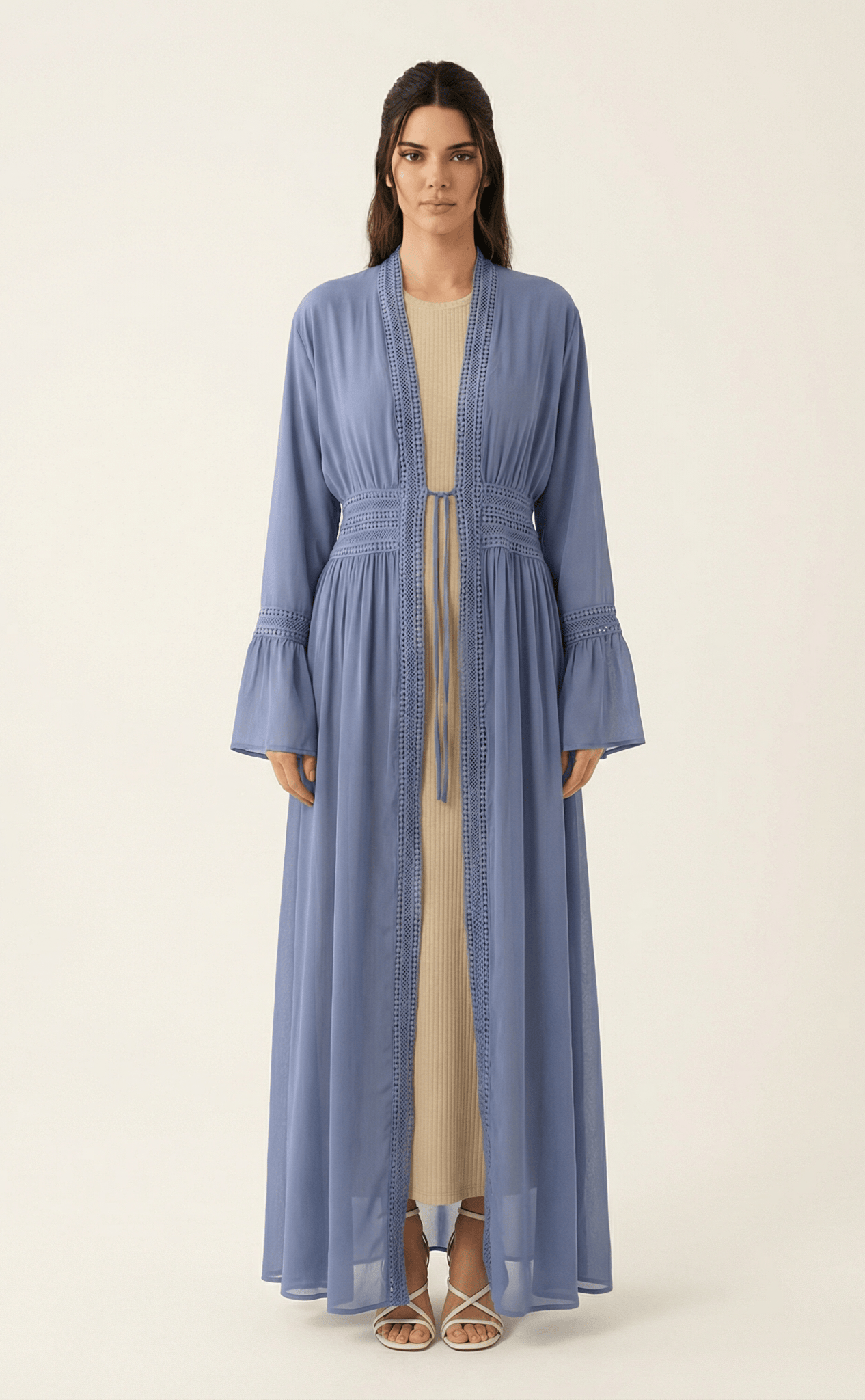 Hayati embroidery detail chiffon abaya Kabayare