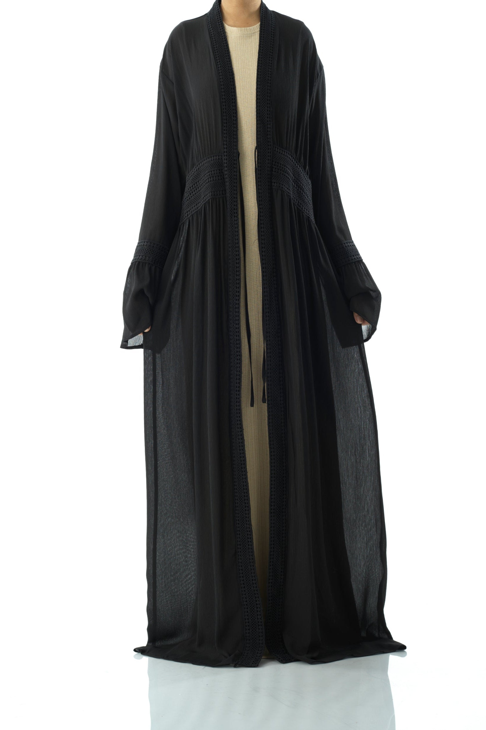 Hayati embroidery detail chiffon abaya Kabayare