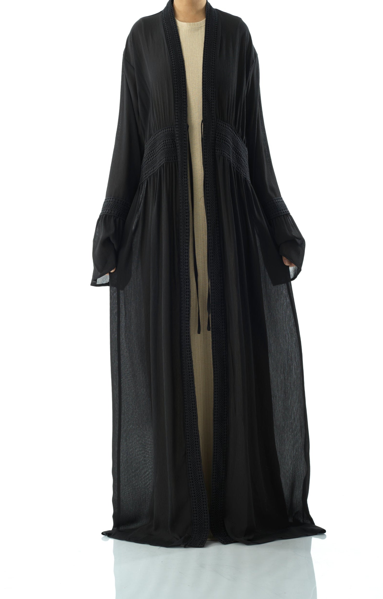 Hayati embroidery detail chiffon abaya Kabayare