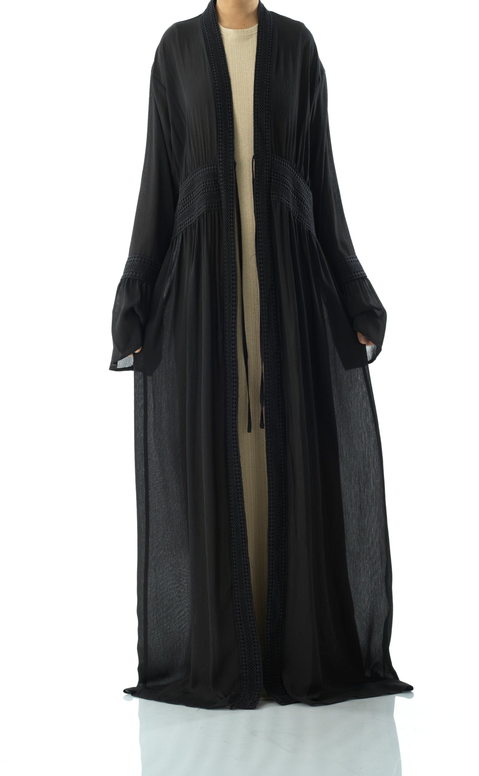 Hayati embroidery detail chiffon abaya Kabayare