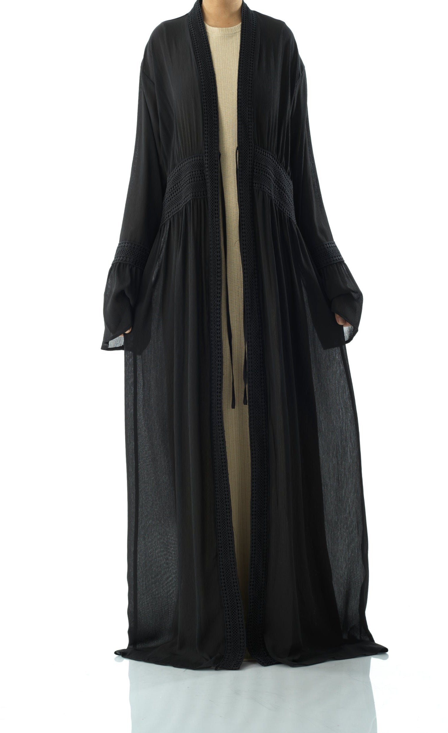 Hayati embroidery detail chiffon abaya Kabayare