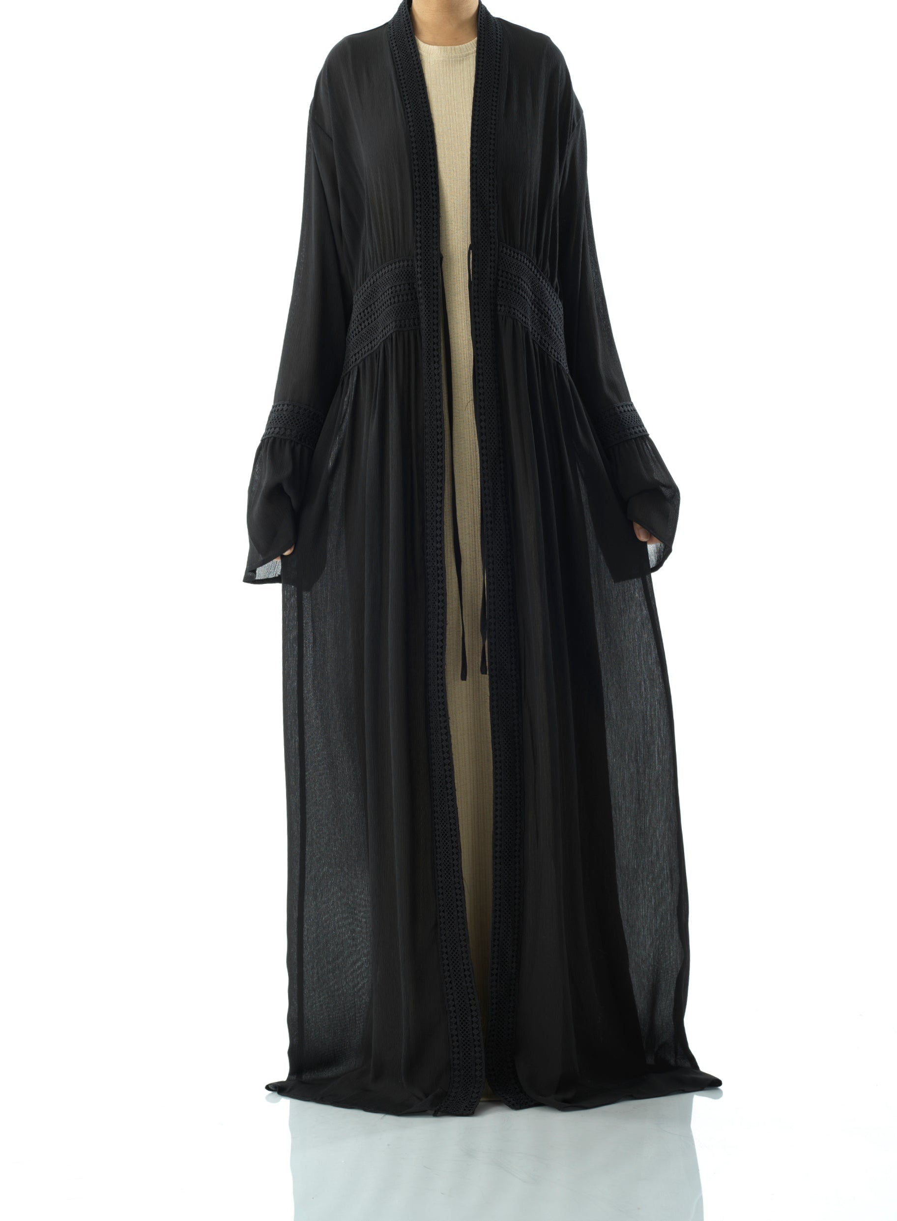 Hayati embroidery detail chiffon abaya Kabayare