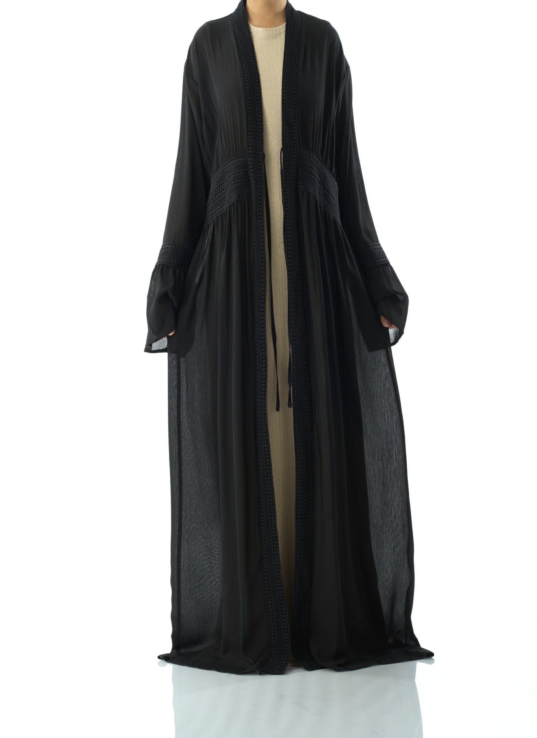 Hayati embroidery detail chiffon abaya Kabayare