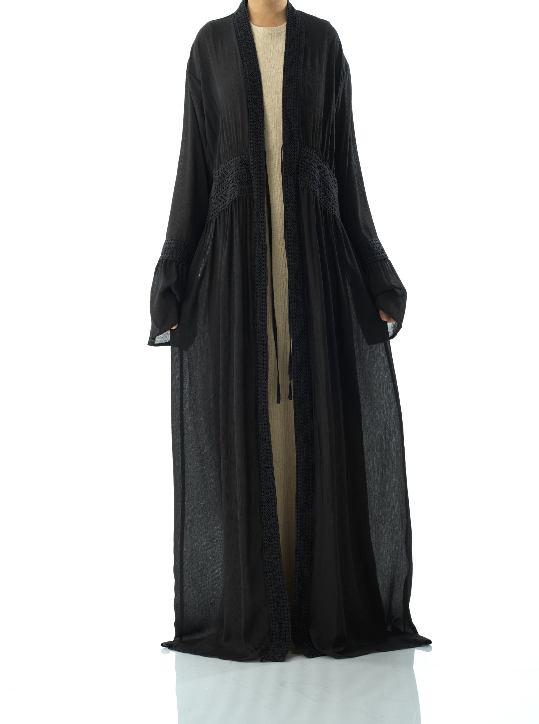 Hayati embroidery detail chiffon abaya Kabayare