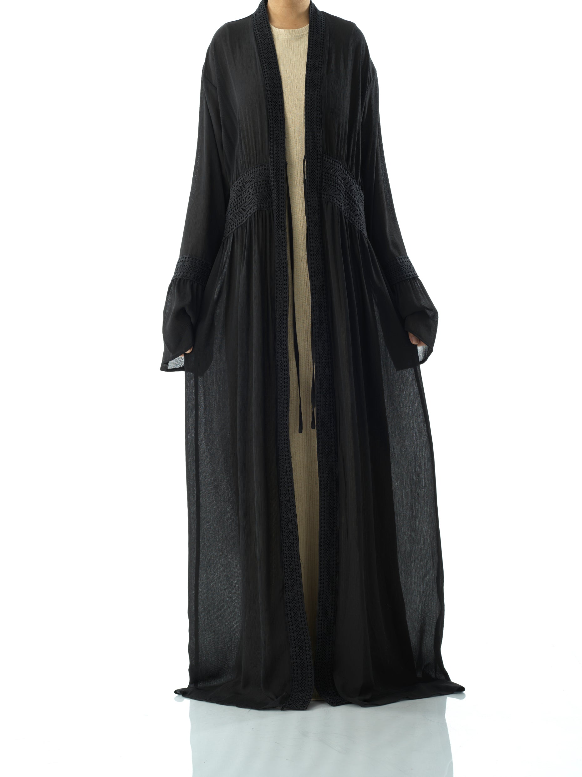 Hayati embroidery detail chiffon abaya Kabayare