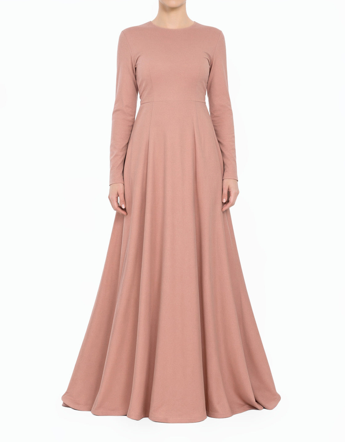 Blush A-Line Modest Maxi Dress