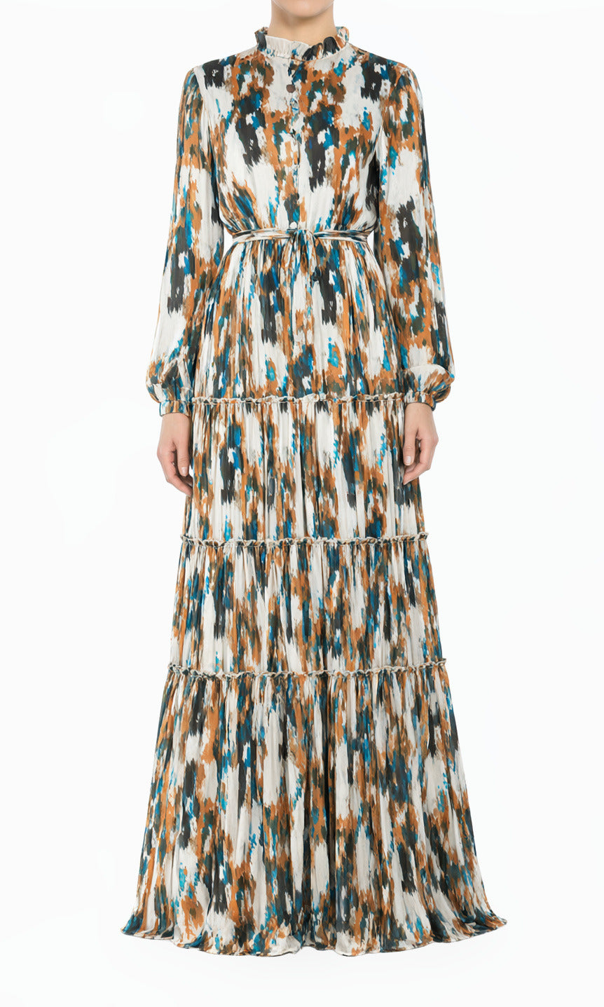 Alexandra Anitta Tiered Chiffon Modest Maxi Dress