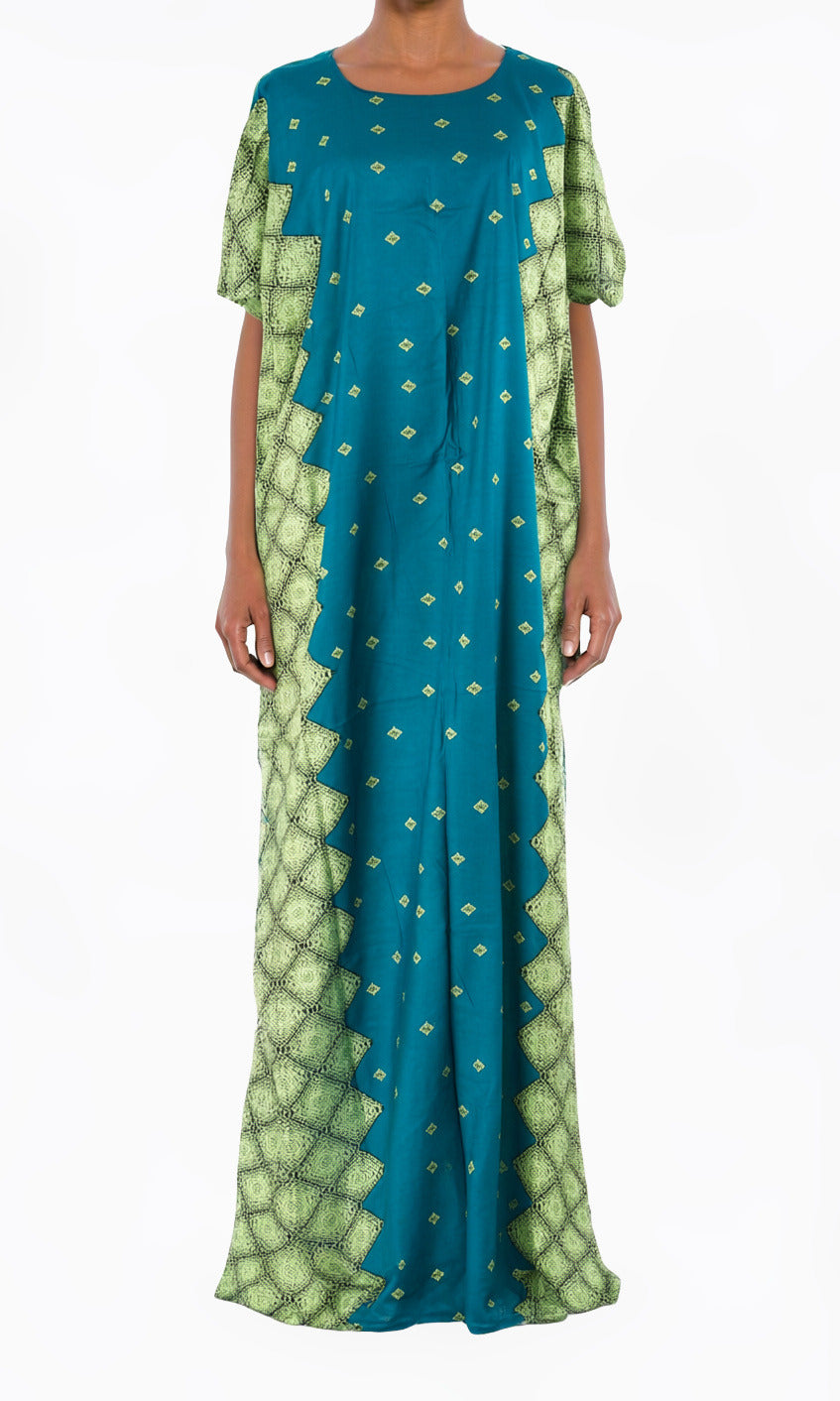 Teal nuriyah Print Bati Dress