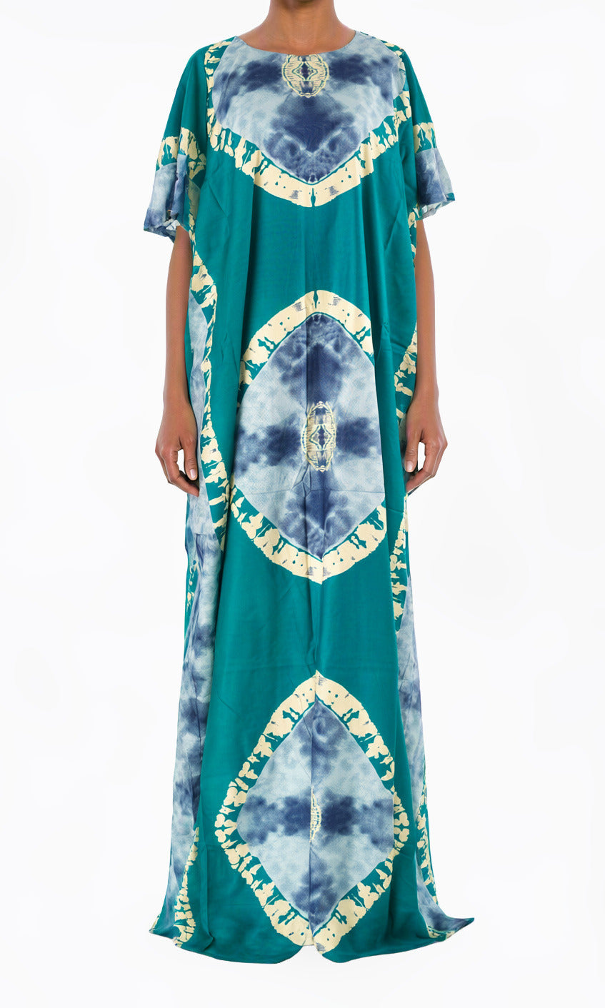 Teal Blue African Queen Bati Dress