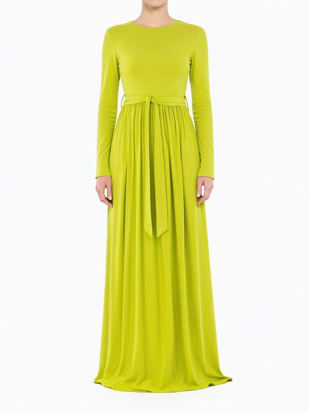 Apple Green Cotton Candy Jersey Modest Maxi Dress
