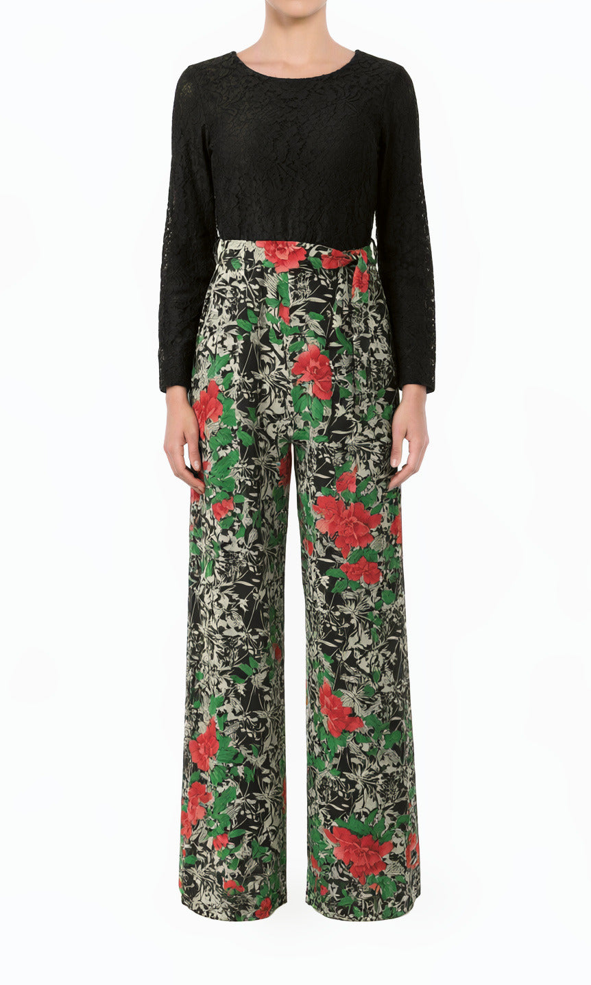 Black Floral Jumpsuits
