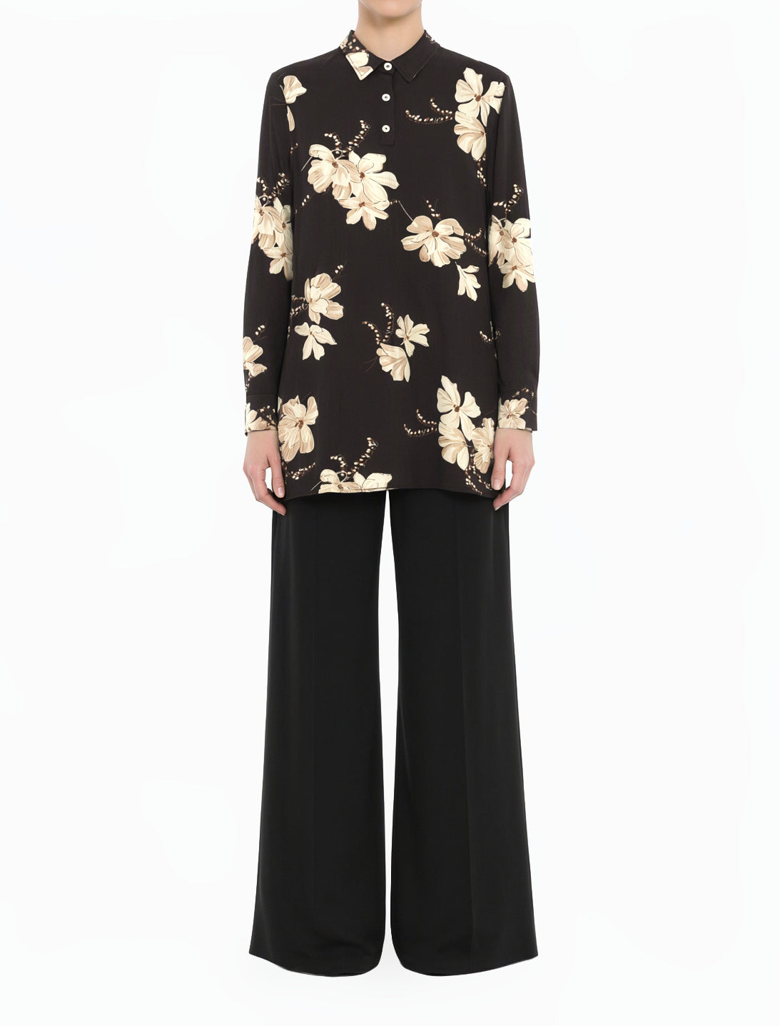 Black Floral Tunic Modest top