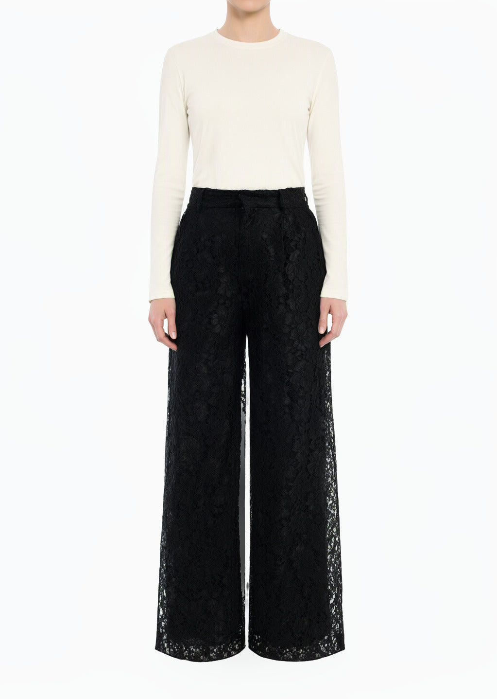 Black Lace modest trousers (Petite)