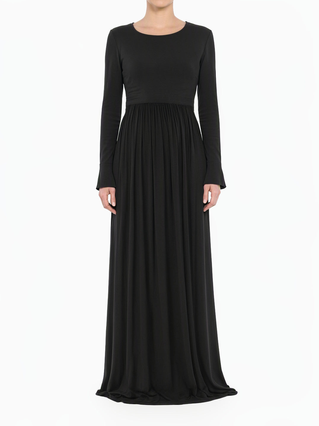 Black Nursing-Friendly Super Soft Modest Maxi Dress