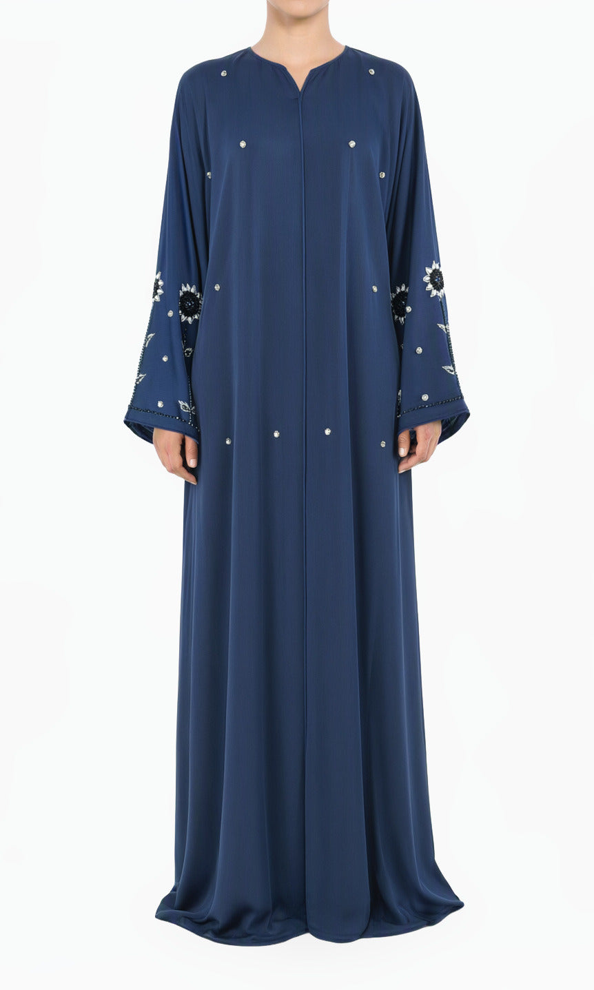 Navy pretty pearls Dubai abaya set