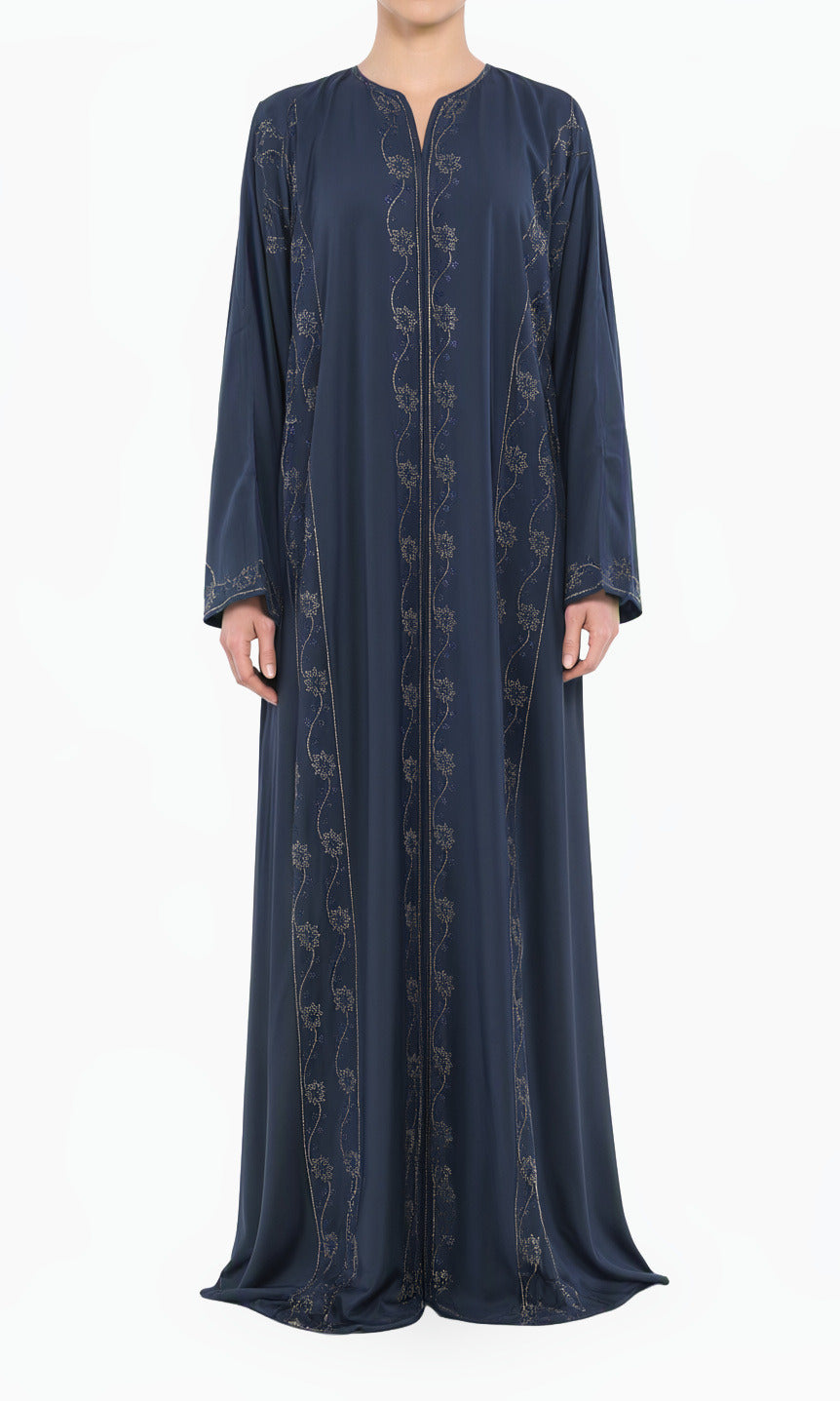 Navy Glamour Dubai abaya set