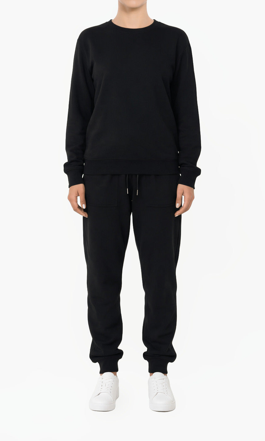 Black Pullover Sweatshirt matching set