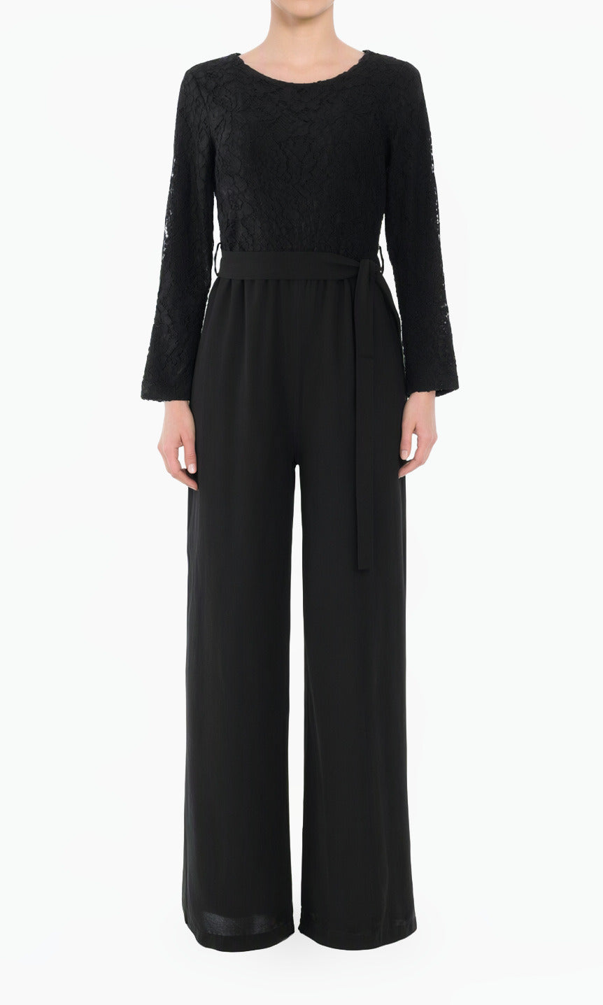 Black The Delightful Modest Long Sleeve Jumpsuits