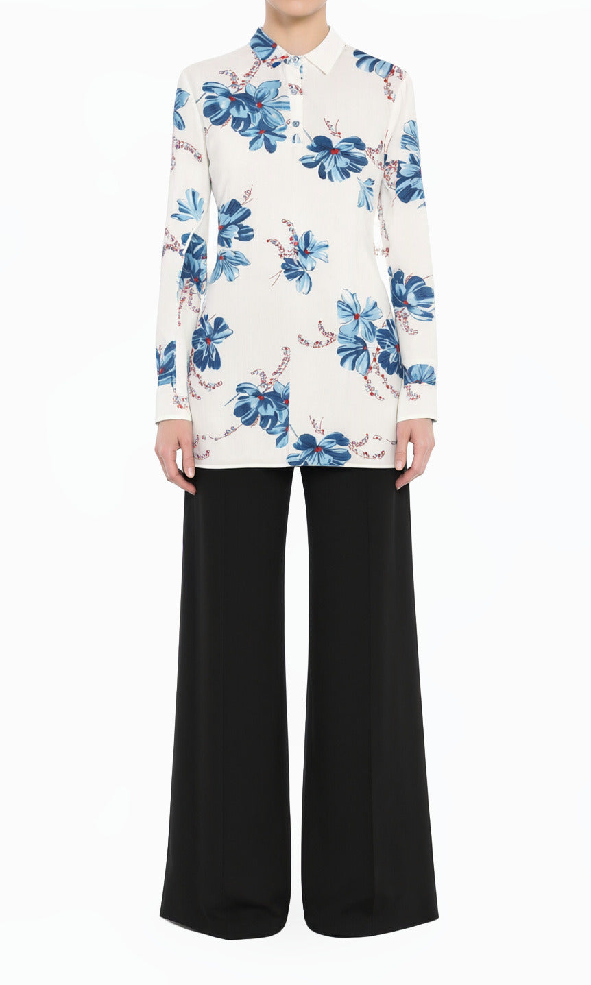 Blue Floral Tunic Modest top