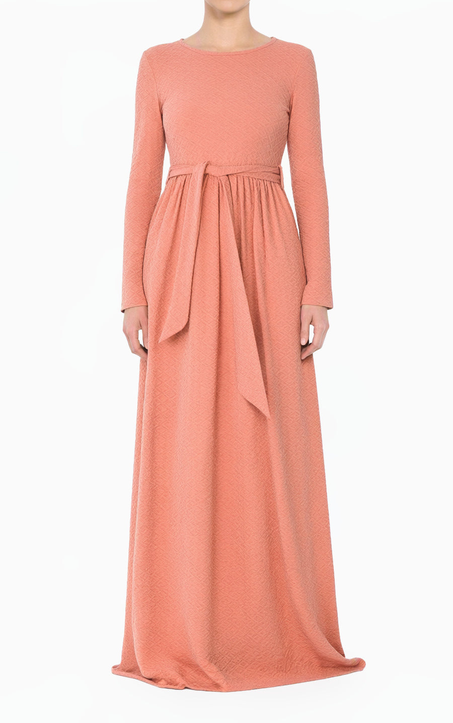 Blush Textured Ponti-Di-Roma Modest Dress