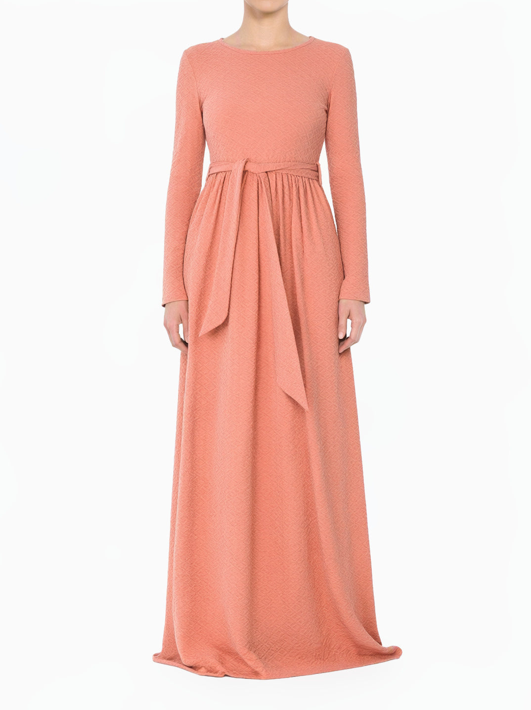 Blush Textured Ponti-Di-Roma Modest Dress