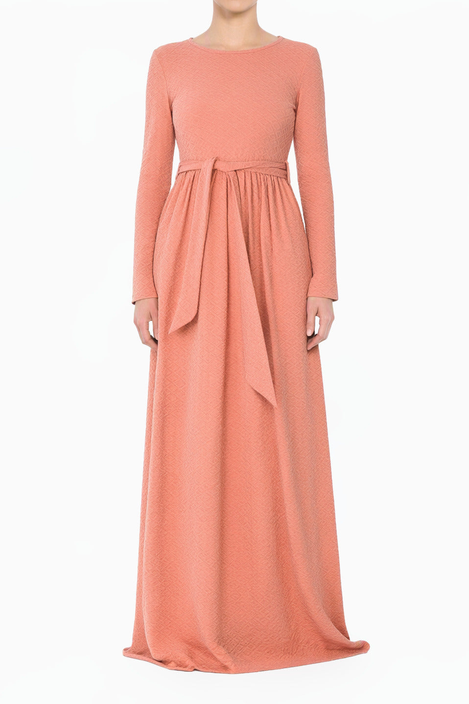 Blush Textured Ponti-Di-Roma Modest Dress