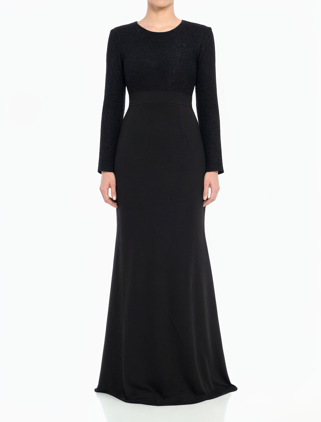 Black Bow-Tie Fetching Modest Maxi Dress