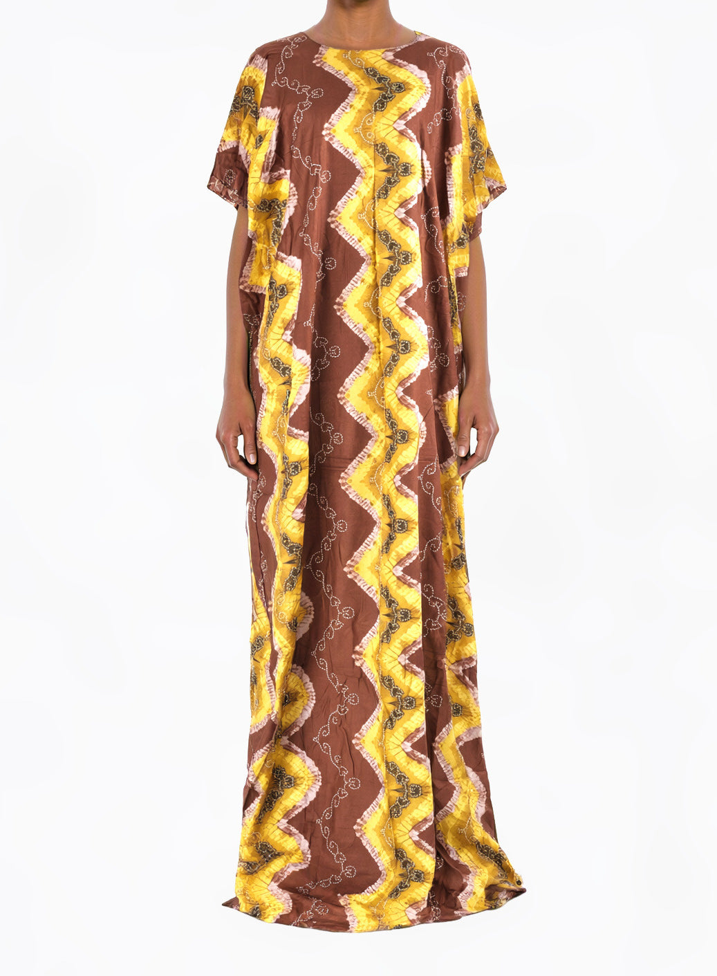 Brown Chevron print Bati Dress