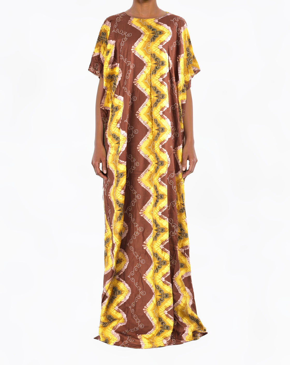 Brown Chevron print Bati Dress
