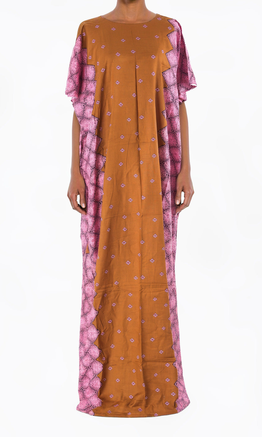 Brown nuriyah Print Bati Dress