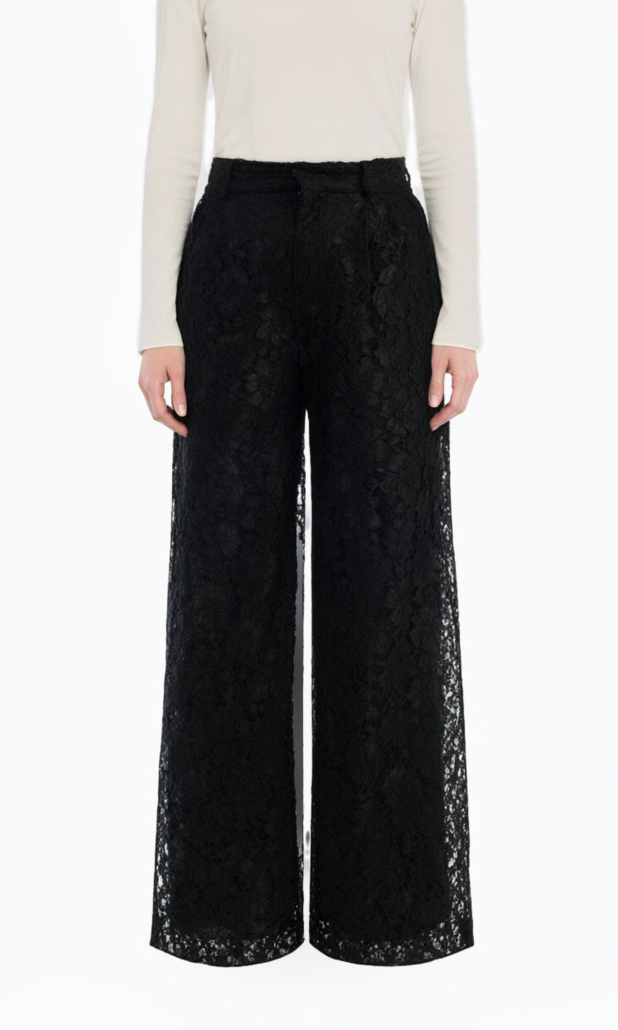 Black Lace modest trousers (Petite)