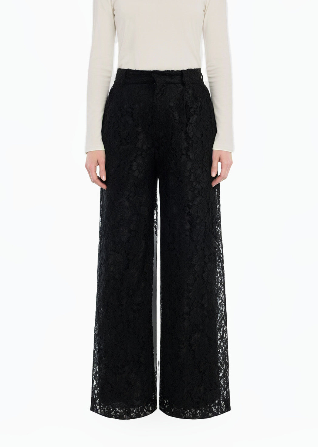 Black Lace modest trousers (Petite)