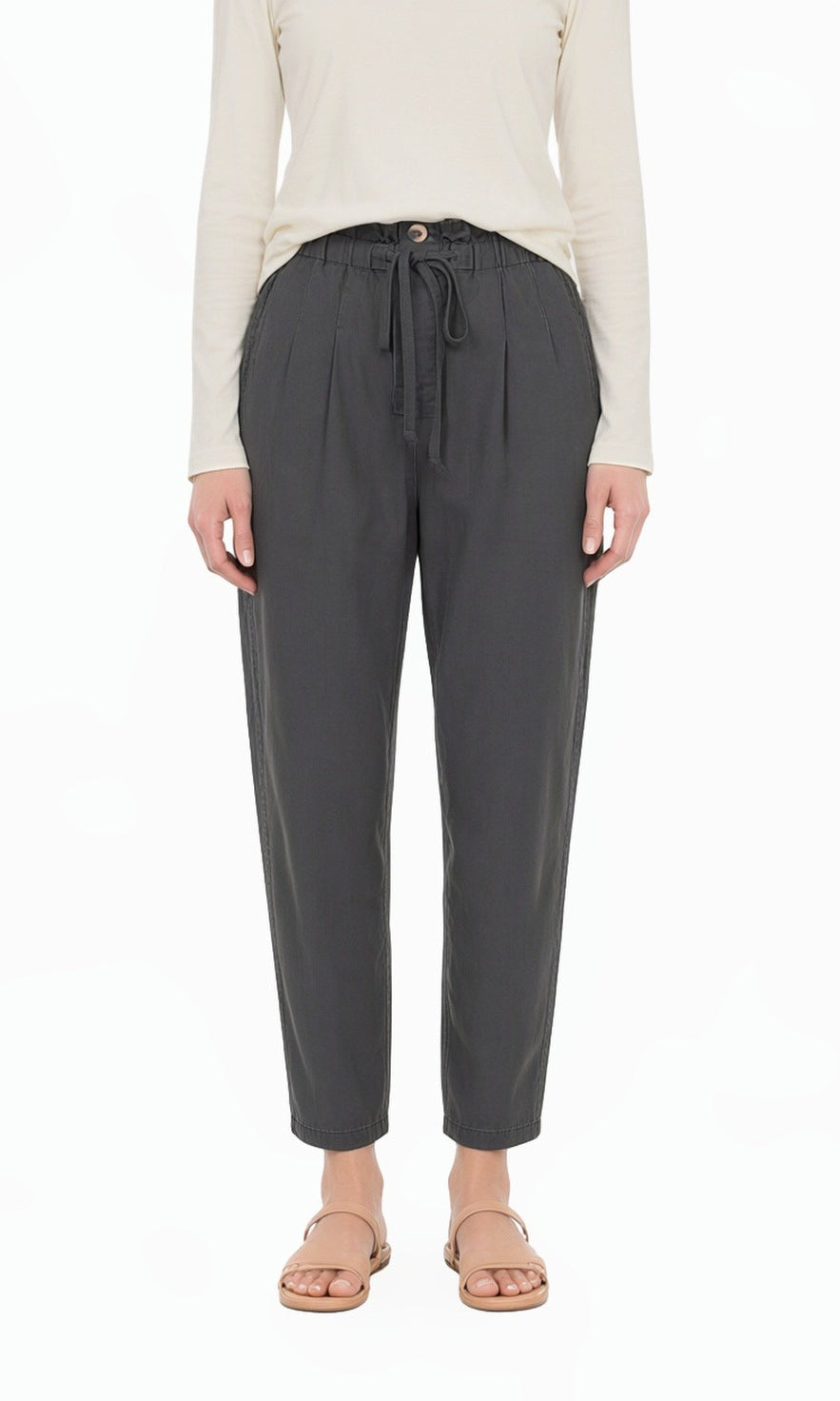 Ash Gray paperbag waist pants