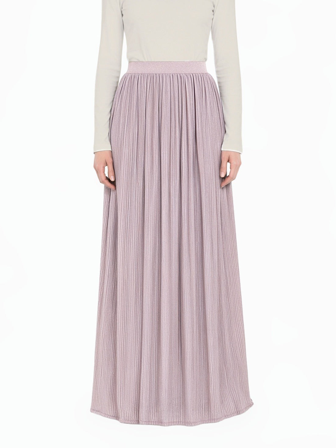 Lilac Gray Sparkle Tulle Modest Maxi Skirt