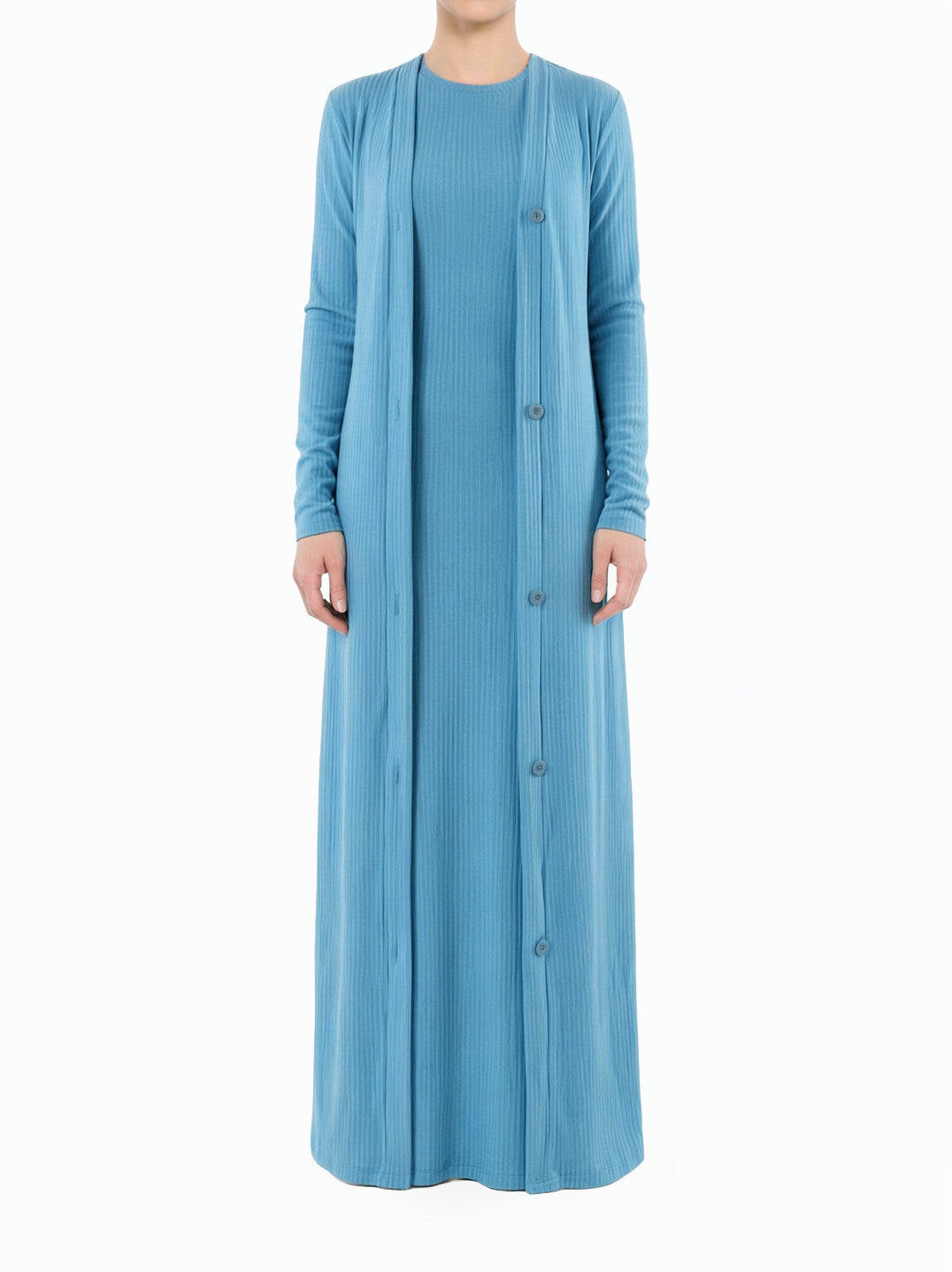 Blue Classy and graceful matching set modest dress
