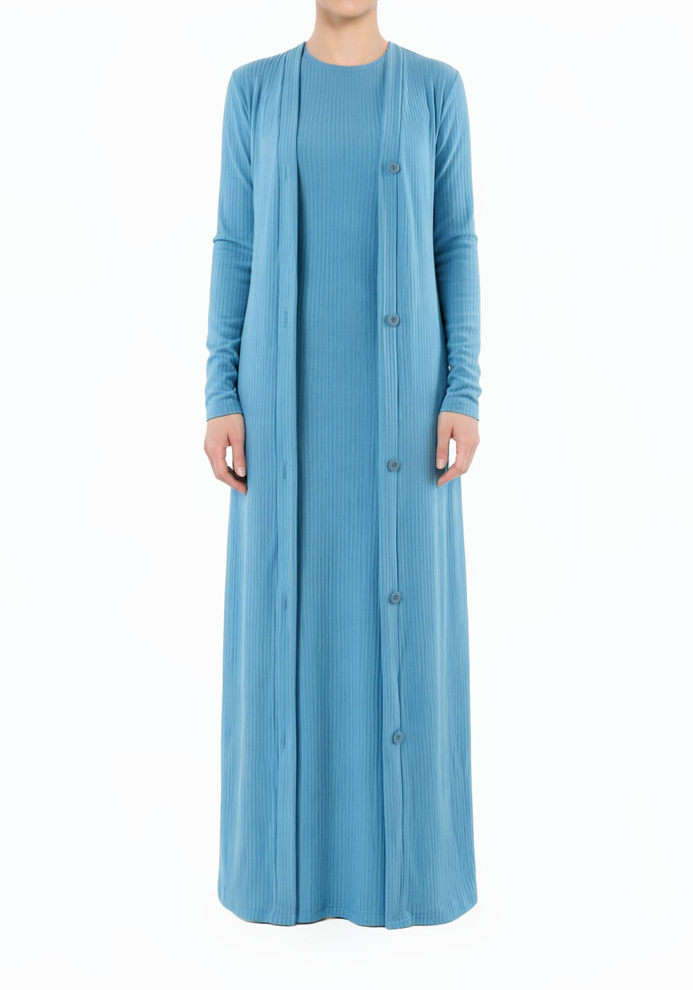 Blue Classy and graceful matching set modest dress