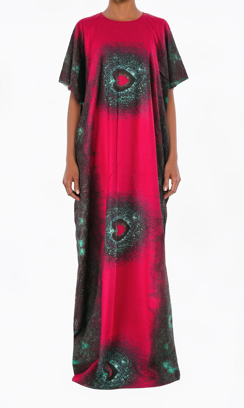 Crimson Bloom Bati Dress