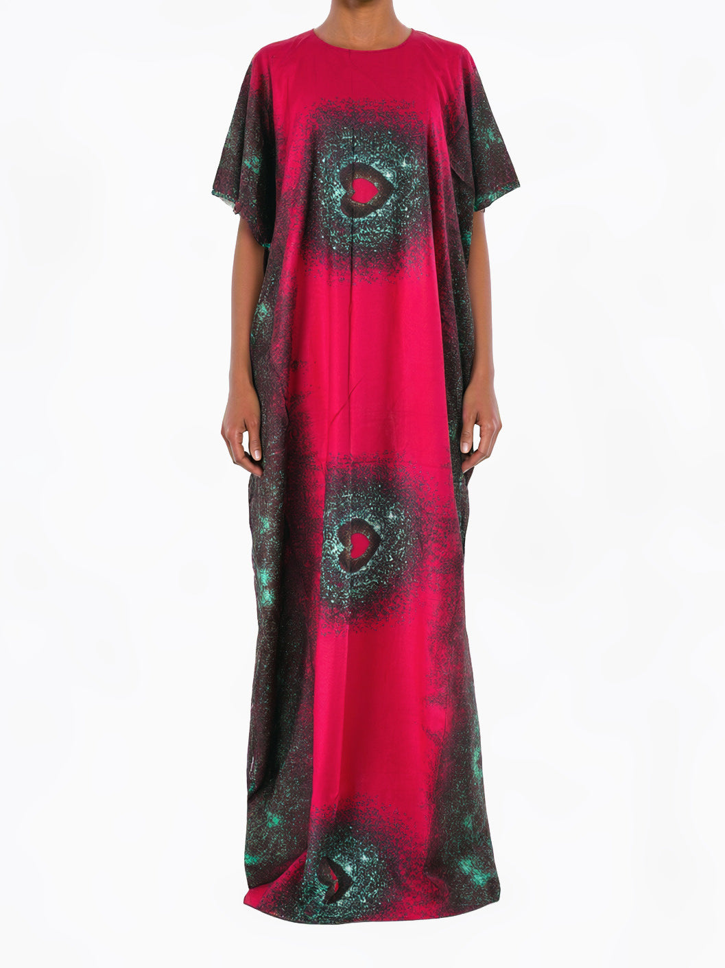 Crimson Bloom Bati Dress