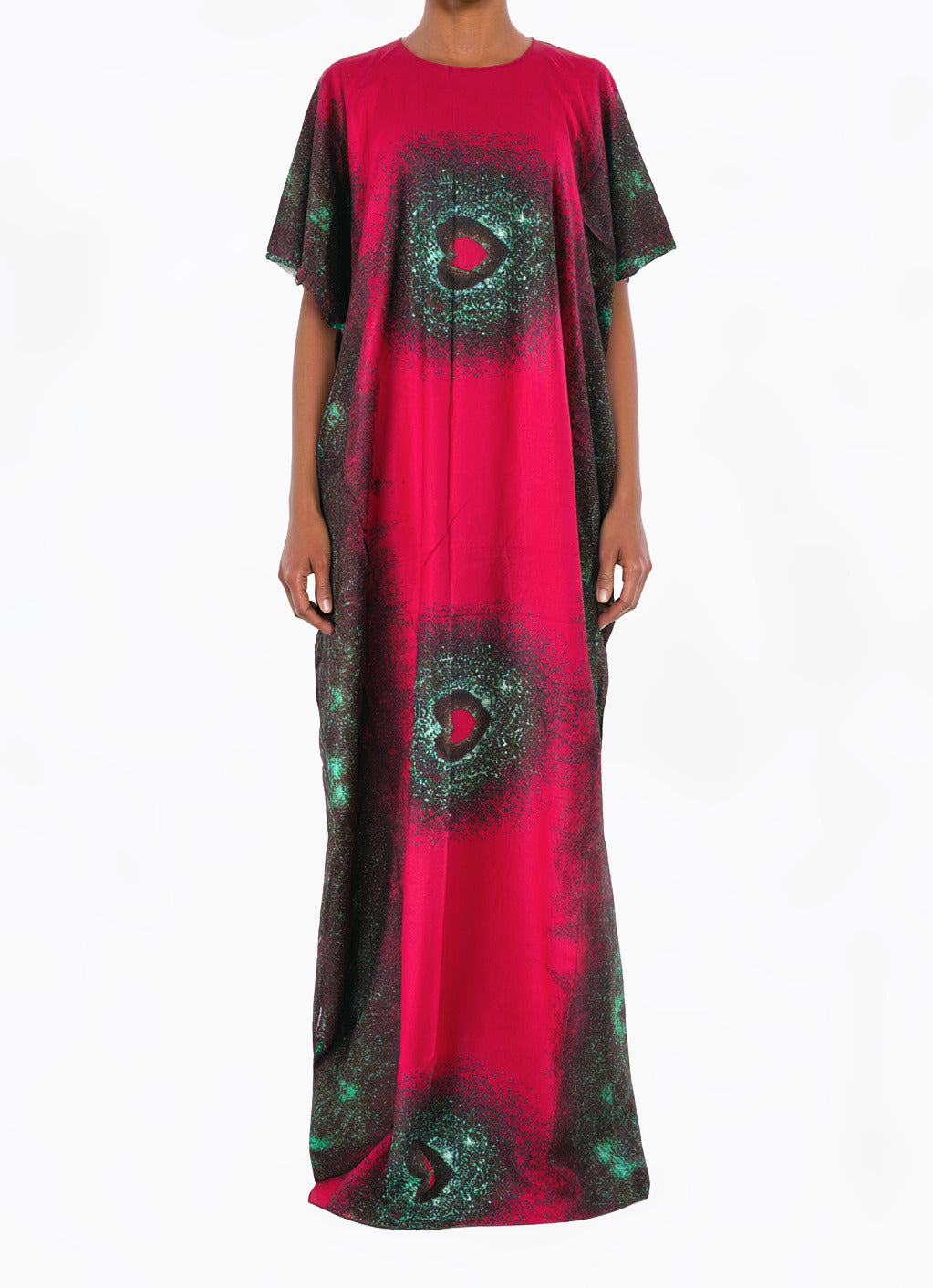 Crimson Bloom Bati Dress