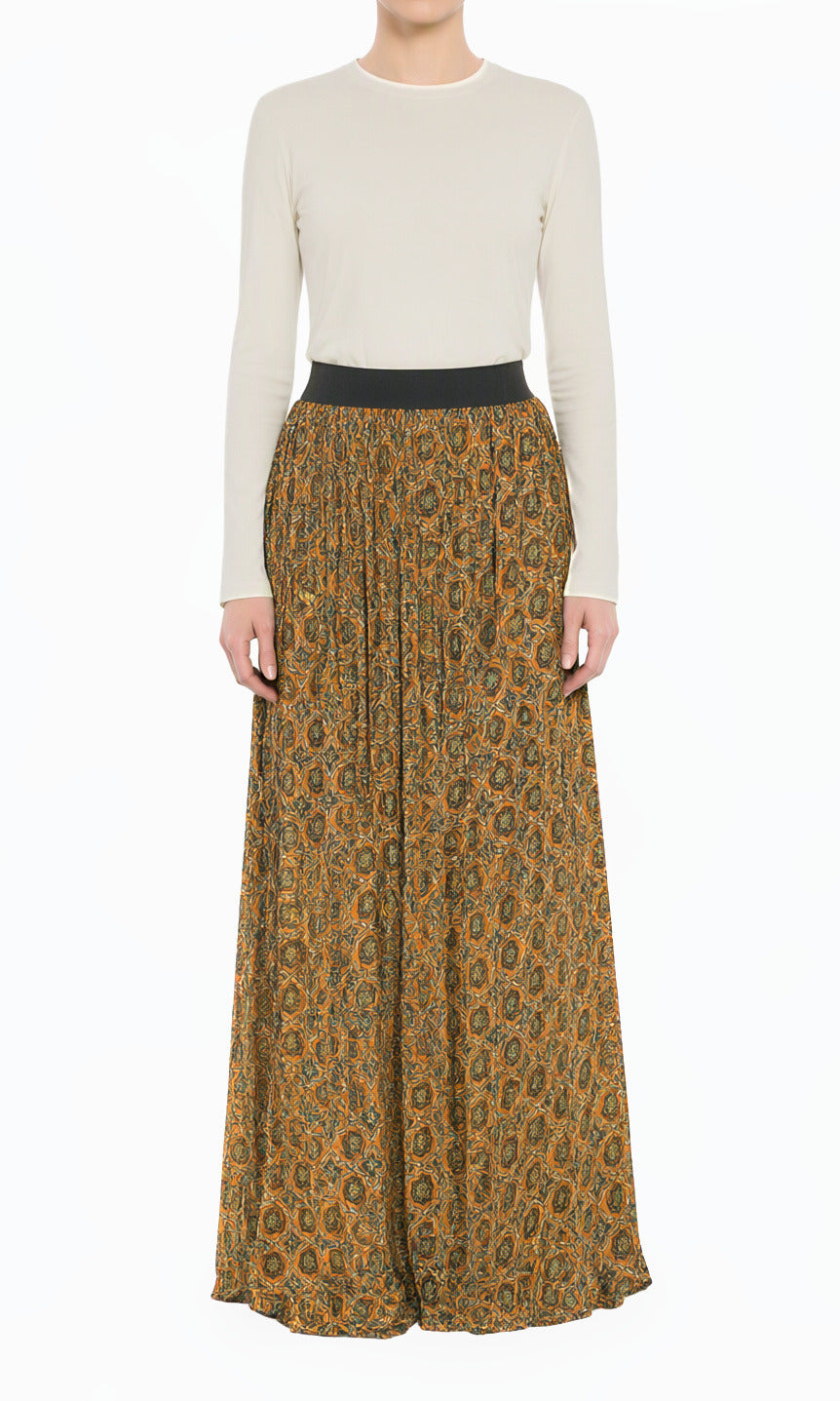 Dark Mustard Moroccan Modest Maxi Skirt