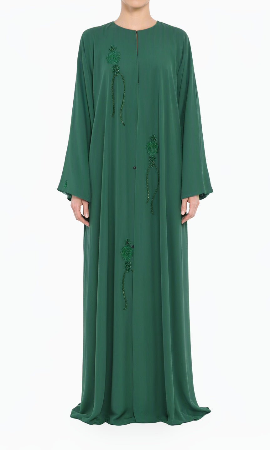 The royal green Dubai abaya set