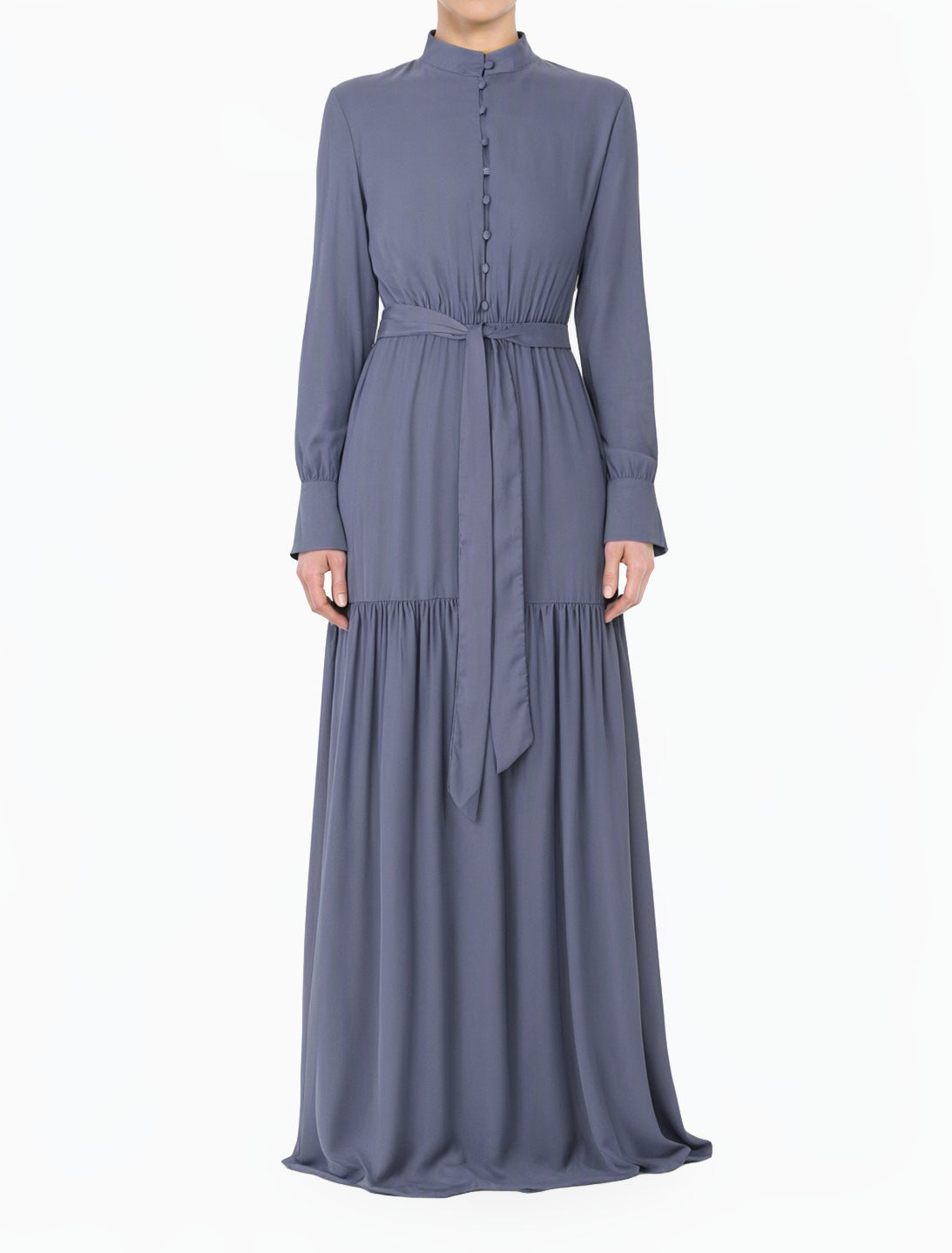 Denim Blue New Dress in Town Modest Long Sleeve Maxi