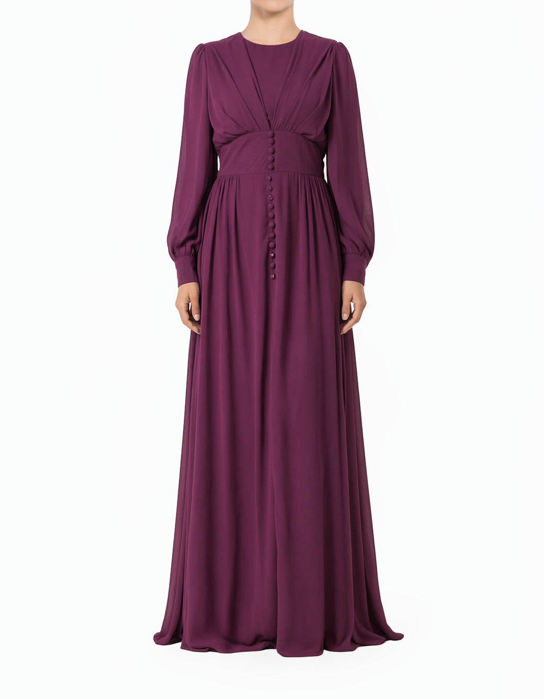 Eggplant Elizabeth devoted modest maxi dress