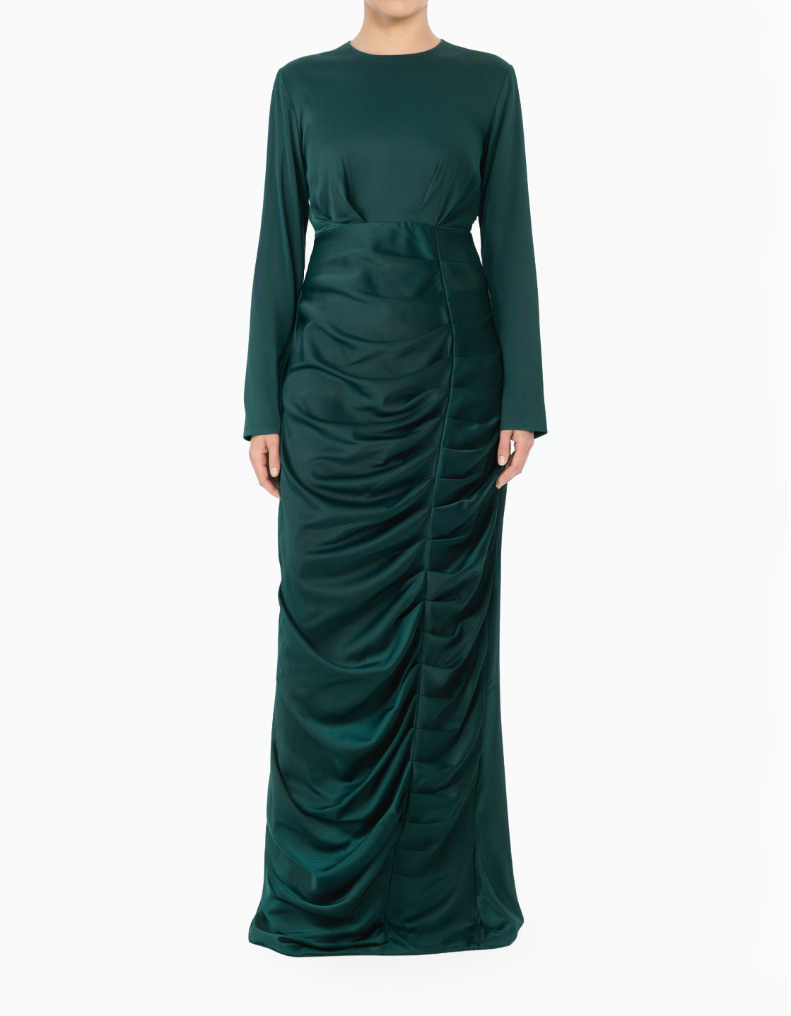 Emerald Green My Love for Satin Modest Maxi Dress