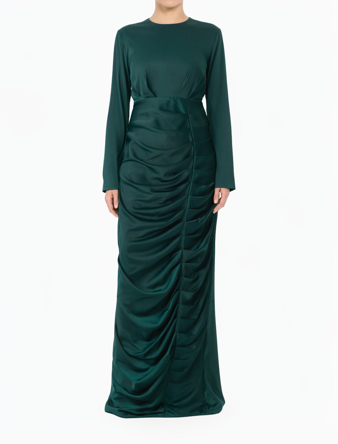 Emerald Green My Love for Satin Modest Maxi Dress
