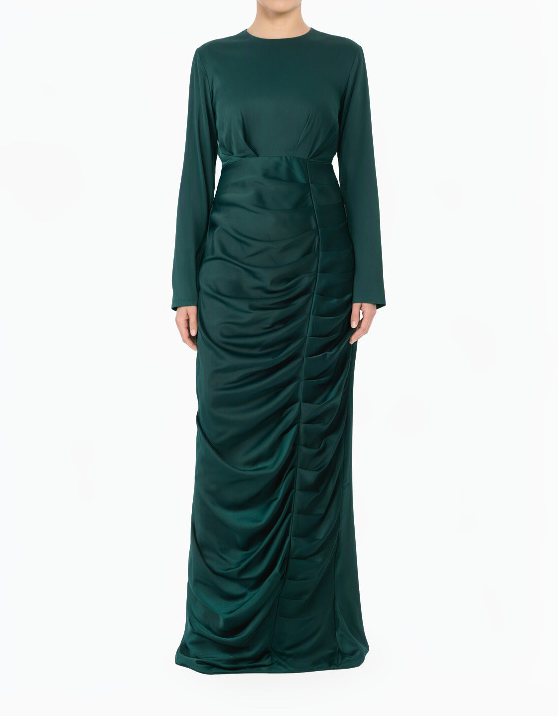 Emerald Green My Love for Satin Modest Maxi Dress