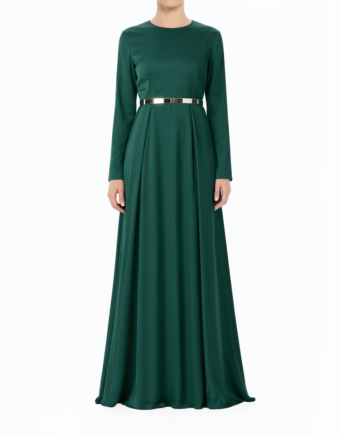 Emerald Take Me for a Dance Satin Modest Maxi Dress