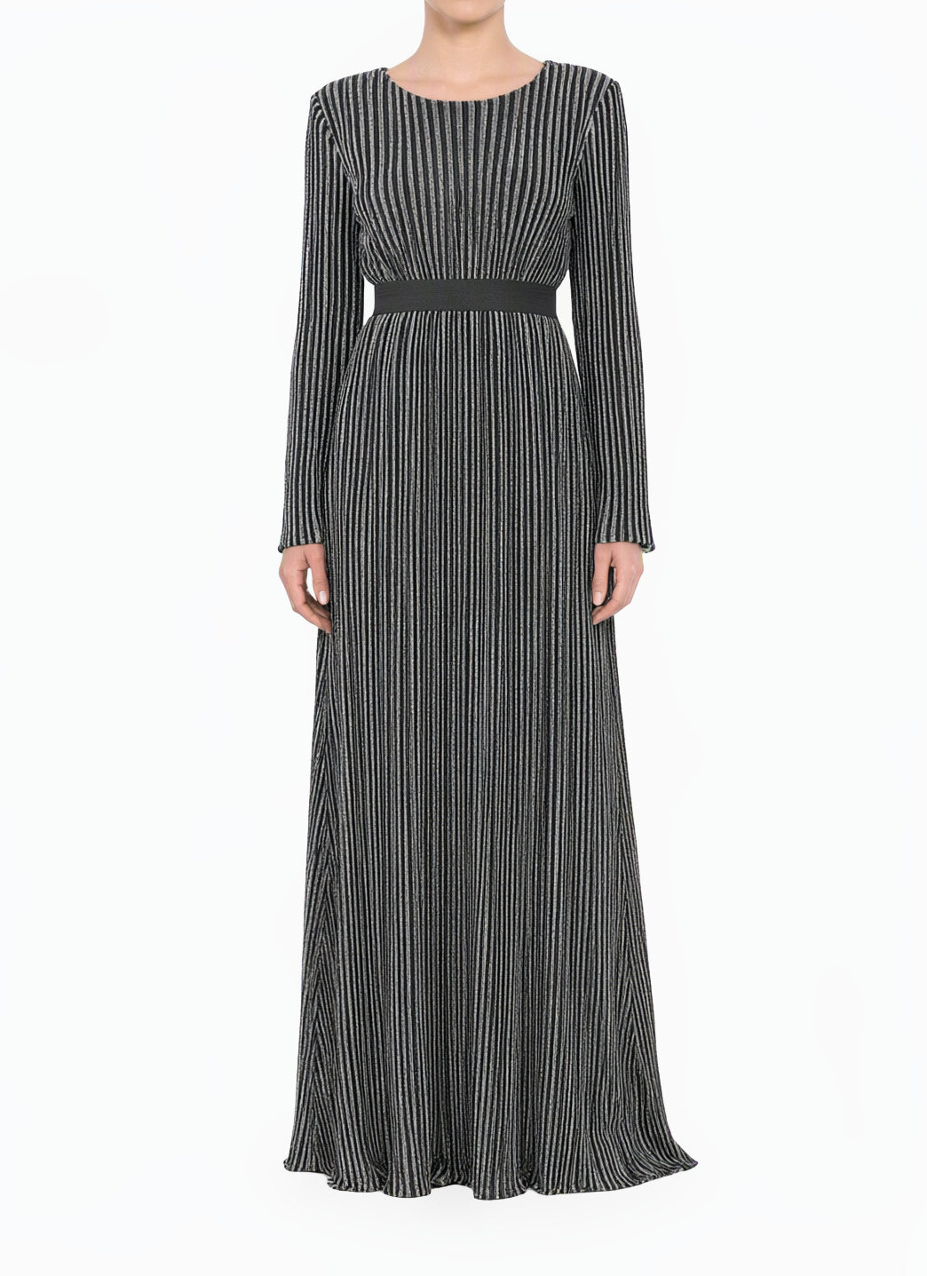 Silver Glam and Shimmer Modest Maxi Dress