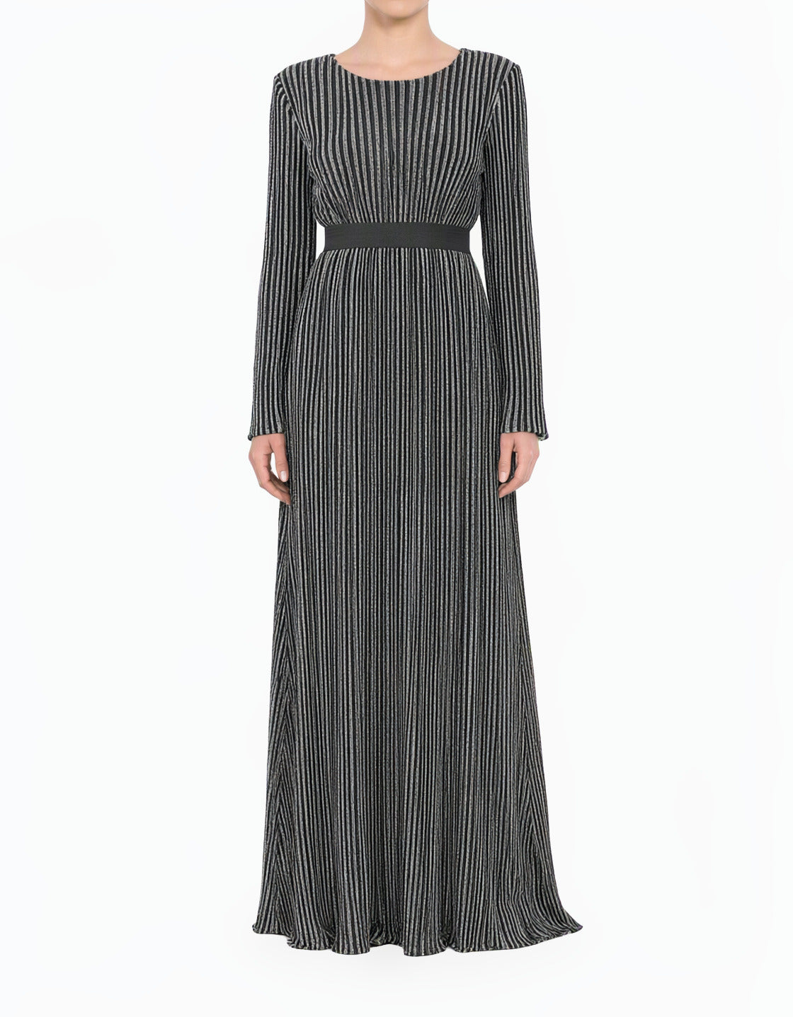 Silver Glam and Shimmer Modest Maxi Dress